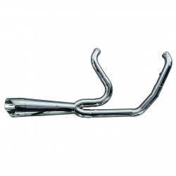 POT D'ÉCHAPPEMENTS 2-EN-1 TBR SHORTY TURN-OUT INOX BRILLANT HARLEY DAVIDSON FLFB FXBR FXDR SOFTAIL 18-21
