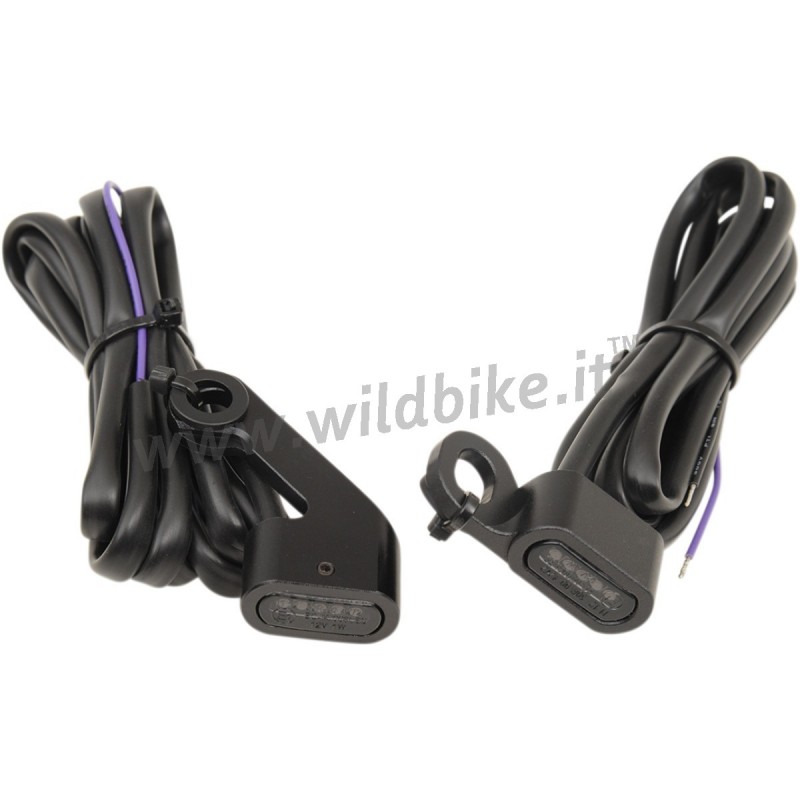 MINI BLACK TURN SIGNALS DRAG LED SMOKED EU APPROVED FOR HANDLEBAR HARLEY DAVIDSON FXD DYNA '99-'17