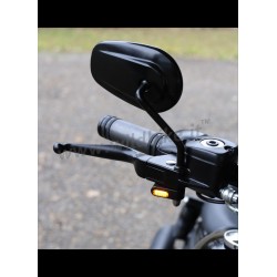 MINI FRECCE ANTERIORI NERE A LED FUMÉ OMOLOGATE PER MANUBRIO HARLEY DAVIDSON SOFTAIL 2018-2024