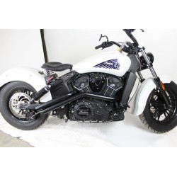 SILENCIEUX D'ECHAPPEMENT WYATT GATLING® DRAG PIPE NOIR POUR INDIAN SCOUT 15-23
