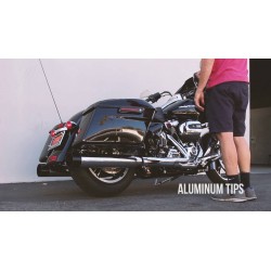 SCARICHI 4" TBR CROMATI/NERI HARLEY DAVIDSON FLH/FLT TOURING 17-24