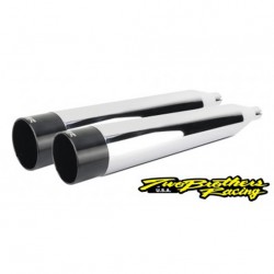 SILENCIEUX D'ECHAPPEMENTS 4" TBR CHROME/NOIR HARLEY DAVIDSON FLH/FLT TOURING 17-24