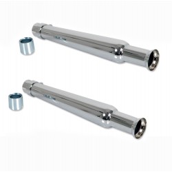 AUSPUFFSCHALLDÄMPFER SET UNIVERSAL SLIP-ON 48 CM VINTAGE GLOCKE ENDE FÜR MOTORRÄDER