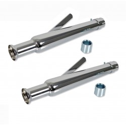 EXHAUSTS MUFFLERS SET SLIP-ON 48 CM VINTAGE BELL END CHROME FOR MOTORCYCLES