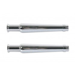 EXHAUSTS MUFFLERS SET SLIP-ON 48 CM VINTAGE BELL END CHROME FOR MOTORCYCLES