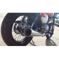 SET SILENCIEUX D'ÉCHAPPEMENTS UNIVERSEL SLIP-ON 70 CM WIDE CHROME POUR MOTOCYCLETTES