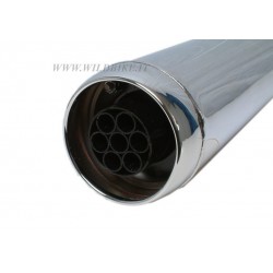 SET SILENCIEUX D'ÉCHAPPEMENTS UNIVERSEL SLIP-ON 70 CM WIDE CHROME POUR MOTOCYCLETTES