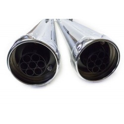 SET SILENCIEUX D'ÉCHAPPEMENTS UNIVERSEL SLIP-ON 70 CM WIDE CHROME POUR MOTOCYCLETTES