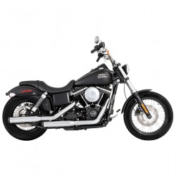 SILENCIEUX D'ÉCHAPPEMENTS RINEHART DUALS 3" SLIP-ON CHROME HARLEY DAVIDSON FXD DYNA 2006-2017