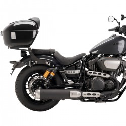 TASCHE TOP CASE SCHWARZ MIT RÜCKENLEHNE CUSTOM MOTORRAD UND HARLEY