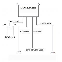 ELECTRONIC MINI TACHOMETER STEEL 60 MM BLACK FACE FOR YAMAHA XVS 650/1100 DRAGSTAR