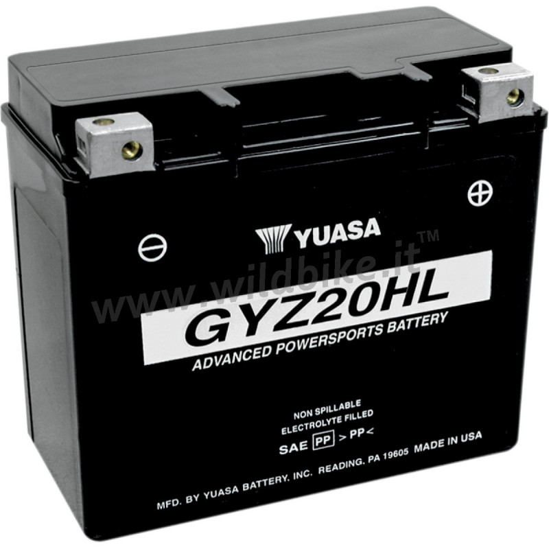 AKKU BATTERIE YUASA ORIGINAL HOHE LEISTUNG WARTUNGSFREI GYZ-20HL 20 Ah HARLEY DAVIDSON TWIN CAM 97-17