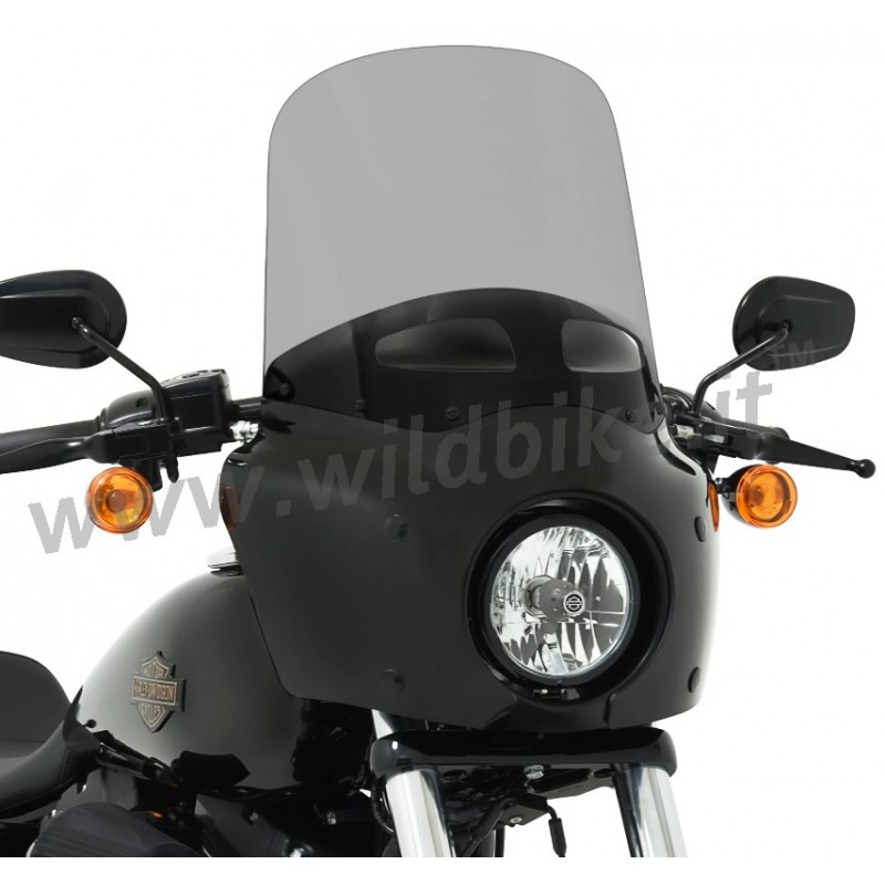WINDSCHUTZSCHEIBE SUPERIOR 15" 38 CM. SCHWARZER RAUCH MIT LUFTANSAUGUNG FÜR ROAD WARRIOR FAIRING