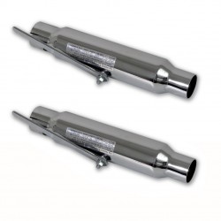 POT D'ECHAPPEMENTS UNIVERSELS VINTAGE COURT CHROME MOTORCYCLE CUSTOM ET HARLEY DAVIDSON