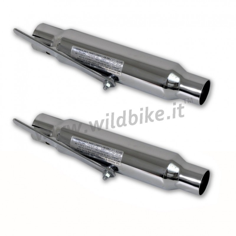 POT D'ECHAPPEMENTS UNIVERSELS VINTAGE COURT CHROME MOTORCYCLE CUSTOM ET HARLEY DAVIDSON