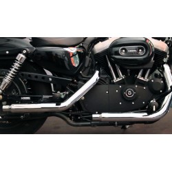 POT D'ECHAPPEMENTS UNIVERSELS VINTAGE COURT CHROME MOTORCYCLE CUSTOM ET HARLEY DAVIDSON