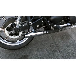 POT D'ECHAPPEMENTS UNIVERSELS VINTAGE COURT CHROME MOTORCYCLE CUSTOM ET HARLEY DAVIDSON