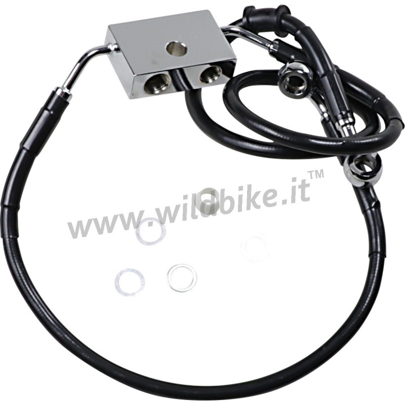 BREMSLEITUNG MIT ABS AUS SCHWARZ EDELSTAHL + 6" HARLEY DAVIDSON XL 1200X FORTY EIGHT 14-20