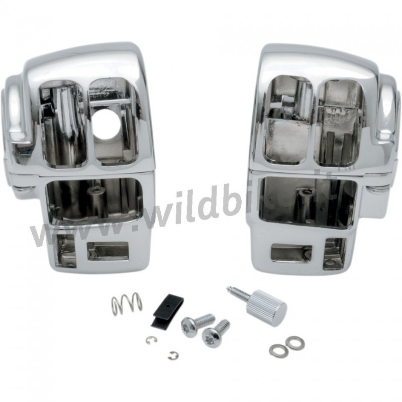 GUSCI BLOCCHI CROMATI COMANDI PULSANTI RADIO MANUBRIO HARLEY DAVIDSON FLH FLT TOURING 96-07