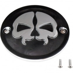 BLACK CHROME SPLIT SKULL POINT COVER HARLEY DAVIDSON XL SPORTSTER  04-20