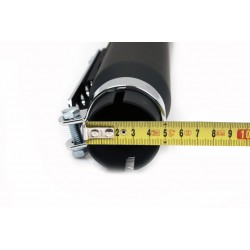 SCARICHI MARMITTE UNIVERSALI SET SLIP-ON TURN OUT CURVI 50 CM NERI PER MOTO CUSTOM
