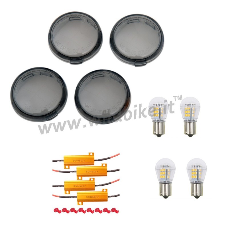 KIT DE CONVERSION LED LENTILLE CLIGNOTANT FUMÉE HARLEY DAVIDSON SPORTSTER 02-20
