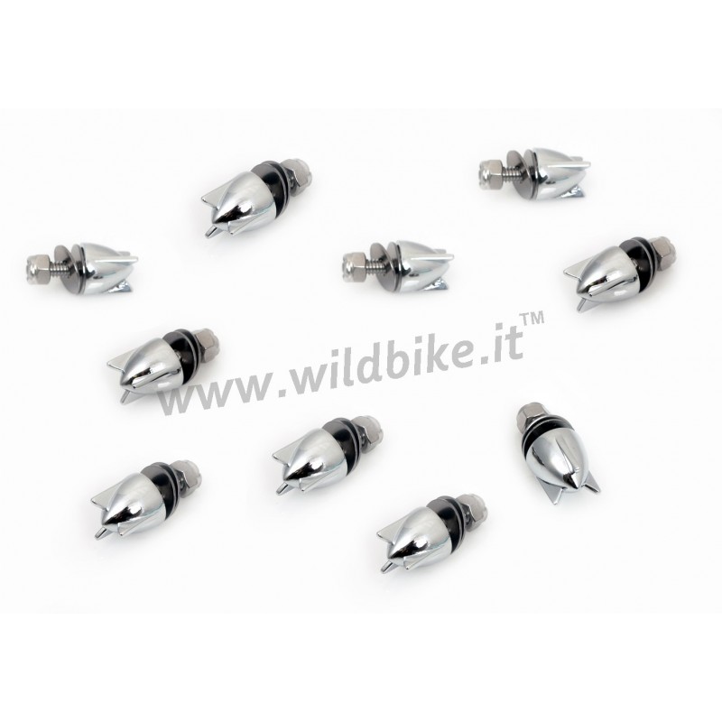 DECORATIVE ROCKET NUTS SCREWS 10 PIECES CUSTOM BIKE TUNING AND HARLEY DAVIDSON