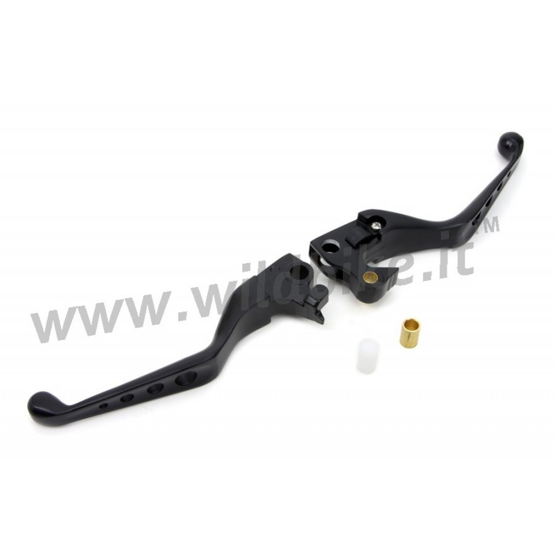 LEVIERS EN ALUMINIUM NOIR perforé POUR HARLEY DAVIDSON XL SPORTSTER 07-13