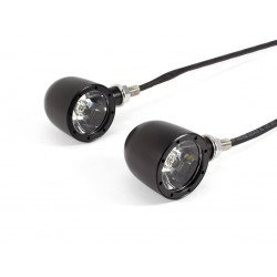 INDICATORI DI DIREZIONE FRECCE ANTERIORI BULLET MULTIFUNZIONE CNC2 CREE LED NERE MOTO CUSTOM E HARLEY DAVIDSON