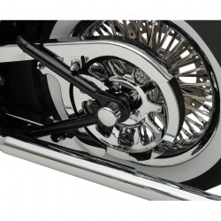 COUVERTURE BOULON KIT ESSIEU ROUE ARRIERE CHROME HARLEY DAVIDSON FXD DYNA SOFTAIL 08-17