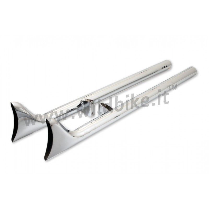 SCARICHI MARMITTE FISHTAIL PINNA DI SQUALO CROMATE PER INDIAN CHIEF '14-'19