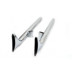 SCARICHI MARMITTE SLIP-ON FISHTAIL PINNA DI SQUALO CROMATE PER INDIAN CHIEF 15-21