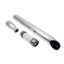 SILENCIEUX D'ÉCHAPPEMENT UNIVERSEL SLIP ON UNIVERSAL TURN-OUT 85 CM. EN ACIER CHROME POUR MOTOS CUSTOM