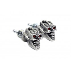 DADI BULLONI PORTA TARGA MANO E TESCHIO MOTO CUSTOM E HARLEY DAVIDSON