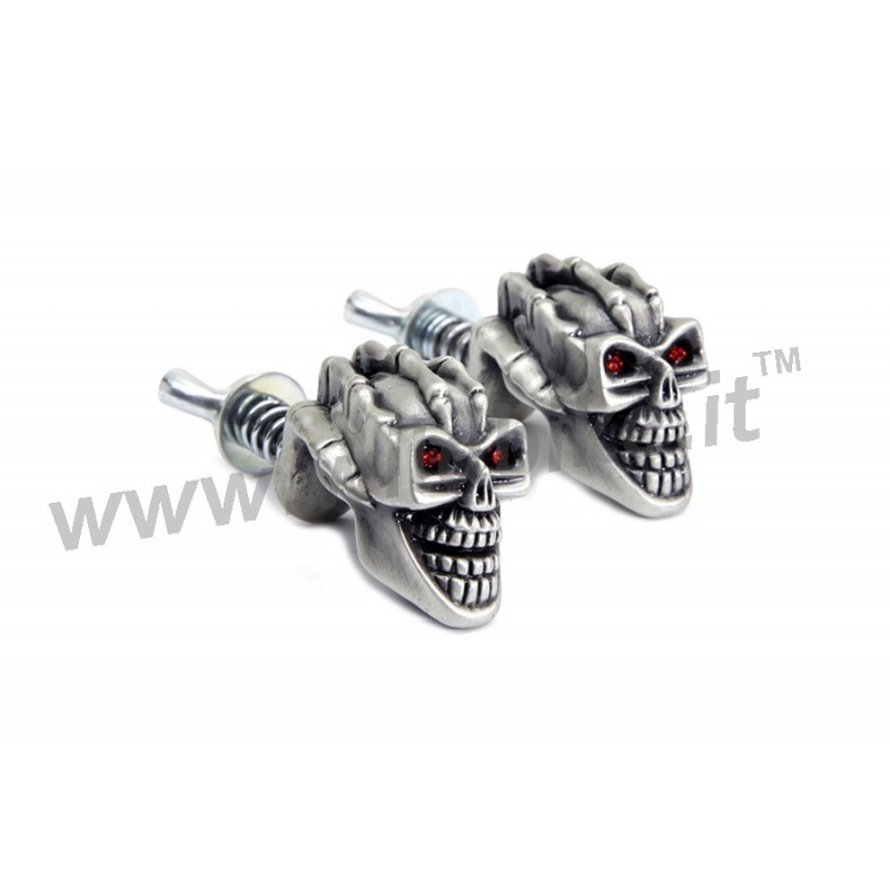 DADI BULLONI PORTA TARGA MANO E TESCHIO MOTO CUSTOM E HARLEY DAVIDSON