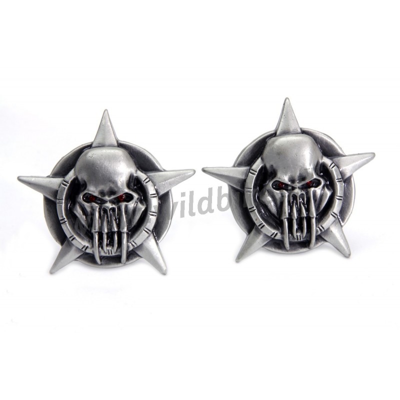 LIZENZPLATTENBOLZENSATZ  SCHÄDEL MIT STERN CUSTOM MOTORRAD UND HARLEY DAVIDSON