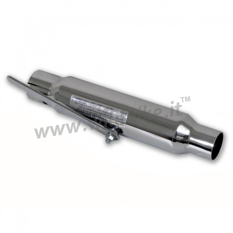 UNIVERSAL EXHAUST MUFFLER VINTAGE SHORT CHROME MOTORCYCLE CUSTOM AND HARLEY DAVIDSON