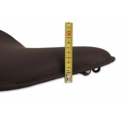 SELLA MONO CLASSICA PELLE CUCITA VINTAGE MARRONE A MOLLE LARGE  MOTO CUSTOM E HARLEY DAVIDSON