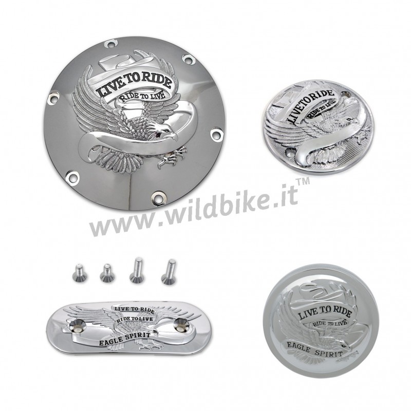 ABDECKUNGSSATZ UND TANKKAPPE LIVE TO RIDE VERCHROMT HARLEY DAVIDSON XL SPORTSTER 04-20