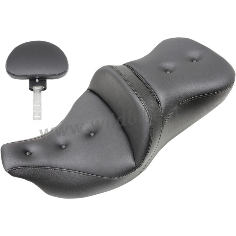 SELLE EN CUIR ROADSOFA™ GEL  NOIR AVEC DOSSIER HARLEY DAVIDSON FLH FLT TOURING 08-23