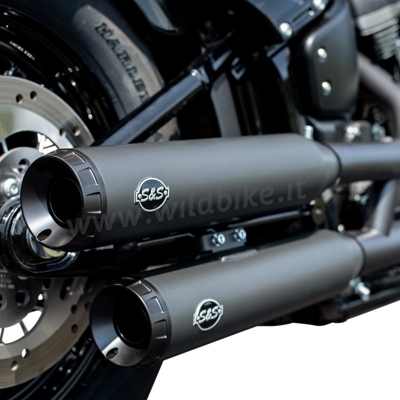SILENCIEUX ÉCHAPPEMENTS S&S SLIP-ON RACE NOIRE HARLEY DAVIDSON SOFTAIL M-EIGHT 2108-25