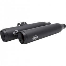 SILENCIEUX ÉCHAPPEMENTS S&S SLIP-ON RACE NOIRE HARLEY DAVIDSON SOFTAIL 2108-2024