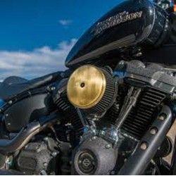 AIR FILTER BIG SUCKER STAGE I ROUND BRUSHED BRASS ARLEN NESS 18-395 HARLEY DAVIDSON SOFTAIL M-EIGHT '18-20