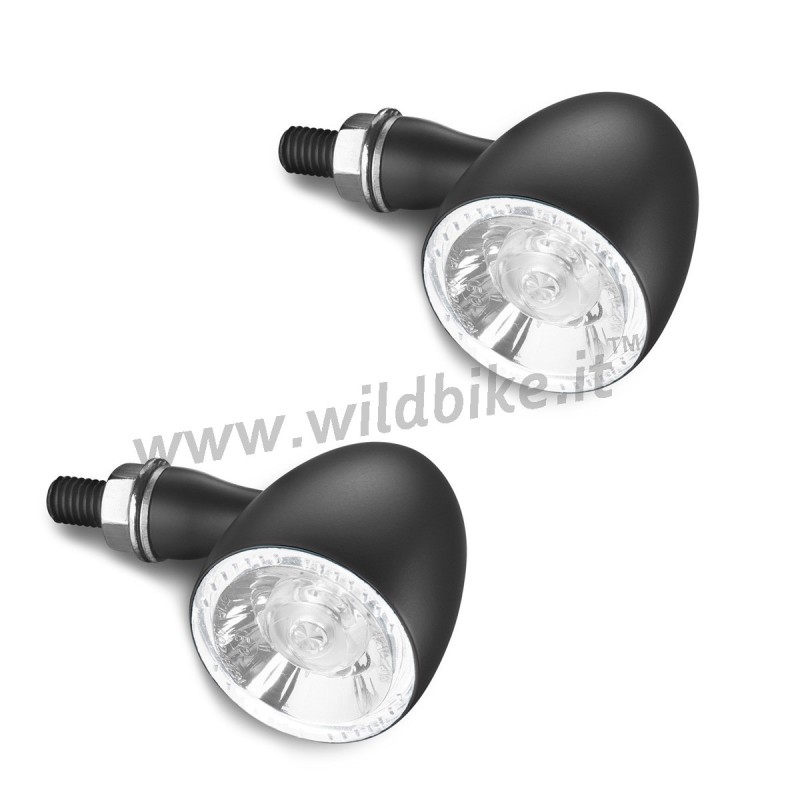 INDICATORI MULTIFUNZIONE ANTERIORI OMOLOGATI BULLET 1000 NERI MOTO CUSTOM E HARLEY