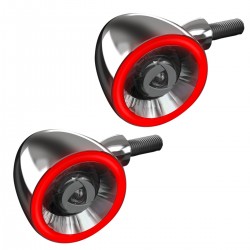 INDICATEURS ARRIÈRE MULTIFONCTIONS LED EU APPROUVEE BULLET 1000 DF CHROME MOTOS CUSTOM ET HARLEY