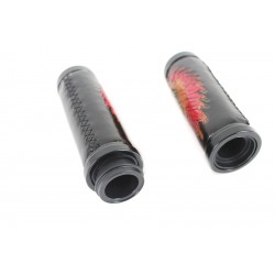 MANOPOLE IN PELLE INDIAN NERE PER HARLEY DAVIDSON SOFTAIL M-EIGHT 18-21