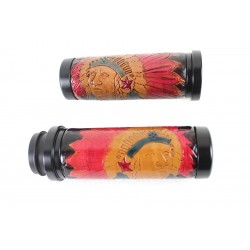 MANOPOLE IN PELLE INDIAN NERE HARLEY DAVIDSON SOFTAIL M-EIGHT 18-24