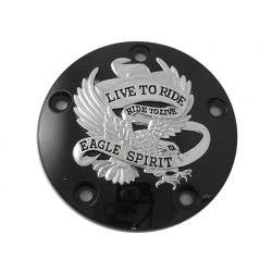 SET COPERCHI EAGLE SPIRIT NERI/CROMATI PER CARTER MOTORE HARLEY DAVIDSON TWIN CAM 99-17