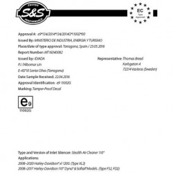 FILTRO ARIA S&S STEALTH™ 170-0330 OMOLOGATO HARLEY DAVIDSON XL 1200 SPORTSTER 07-21