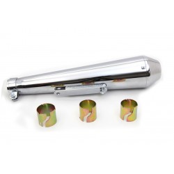 MUFFLER EXHAUST UNIVERSAL MEGATON CAFE RACER CHROME FOR CUSTOM MOTORCYCLE